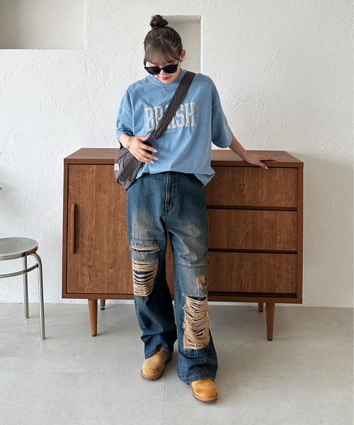 sedacle(セダクル)の「発砲プリントTEE(Tシャツ/カットソー・メンズ・ブルー/チャコールグレー・LARGE/MEDIUM/SMALL)」の12枚目の写真