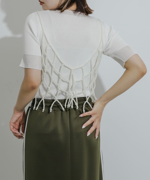 SENSE OF PLACE by URBAN RESEARCH（センスオブプレイスバイアーバンリサーチ）の「パールビスチェ（その他小物・レディース・グレー/オフホワイト・ONE）」の13枚目の写真