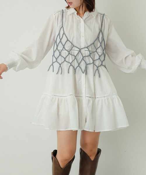 SENSE OF PLACE by URBAN RESEARCH（センスオブプレイスバイアーバンリサーチ）の「パールビスチェ（その他小物・レディース・グレー/オフホワイト・ONE）」の8枚目の写真