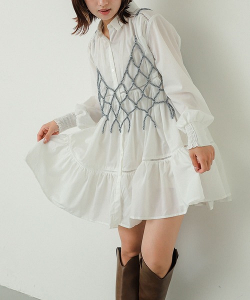 SENSE OF PLACE by URBAN RESEARCH（センスオブプレイスバイアーバンリサーチ）の「パールビスチェ（その他小物・レディース・グレー/オフホワイト・ONE）」の7枚目の写真