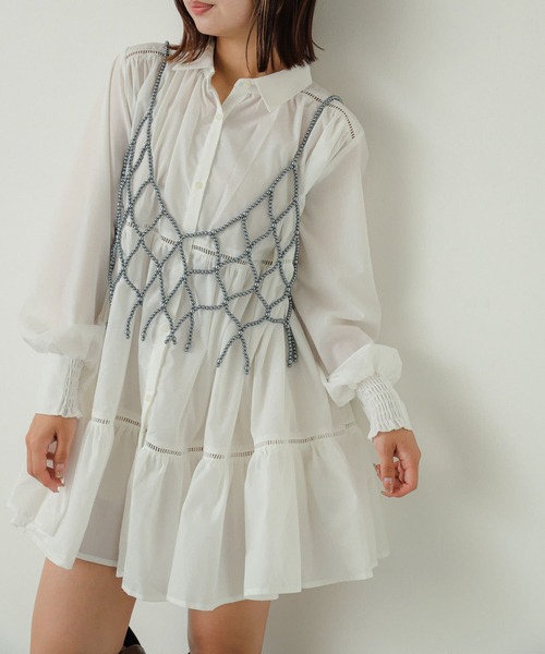 SENSE OF PLACE by URBAN RESEARCH（センスオブプレイスバイアーバンリサーチ）の「パールビスチェ（その他小物・レディース・グレー/オフホワイト・ONE）」の6枚目の写真