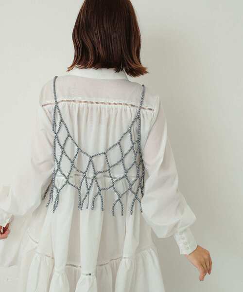 SENSE OF PLACE by URBAN RESEARCH（センスオブプレイスバイアーバンリサーチ）の「パールビスチェ（その他小物・レディース・グレー/オフホワイト・ONE）」の4枚目の写真