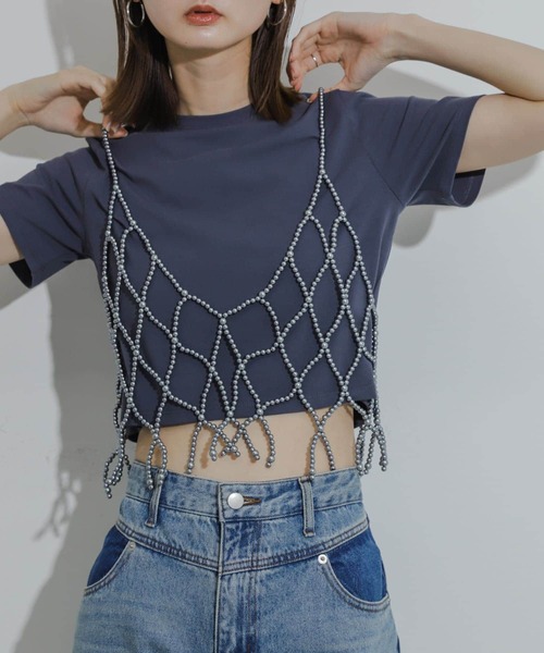 SENSE OF PLACE by URBAN RESEARCH（センスオブプレイスバイアーバンリサーチ）の「パールビスチェ（その他小物・レディース・グレー/オフホワイト・ONE）」の21枚目の写真