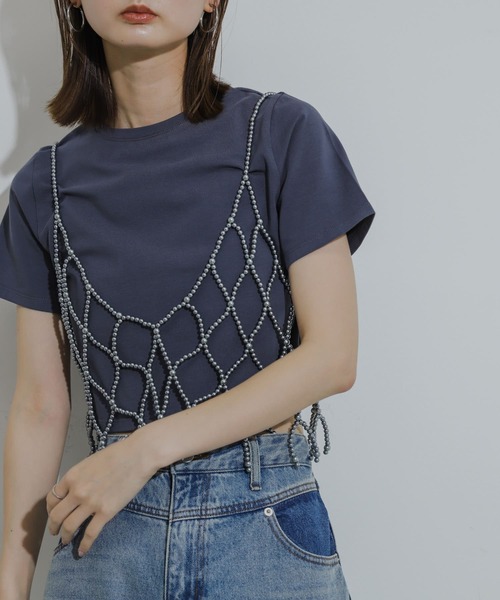 SENSE OF PLACE by URBAN RESEARCH（センスオブプレイスバイアーバンリサーチ）の「パールビスチェ（その他小物・レディース・グレー/オフホワイト・ONE）」の22枚目の写真