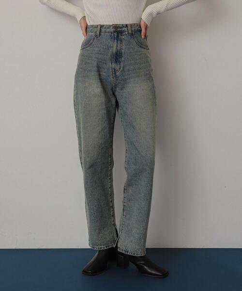 SENSE OF PLACE by URBAN RESEARCH（センスオブプレイスバイアーバンリサーチ）の「ハイウエストストレートデニム（その他パンツ・レディース・ワンウォッシュ/グレー/ライトインディゴブルー・SMALL/MEDIUM/LARGE）」の3枚目の写真