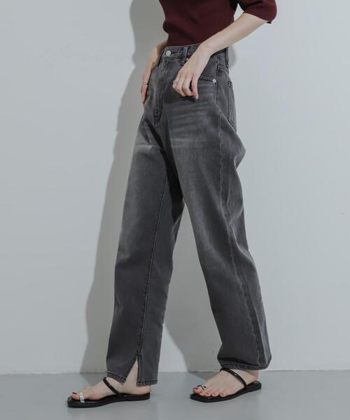 SENSE OF PLACE by URBAN RESEARCH（センスオブプレイスバイアーバンリサーチ）の「ハイウエストストレートデニム（その他パンツ・レディース・ワンウォッシュ/グレー/ライトインディゴブルー・SMALL/MEDIUM/LARGE）」の6枚目の写真