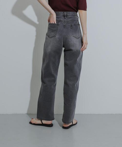 SENSE OF PLACE by URBAN RESEARCH（センスオブプレイスバイアーバンリサーチ）の「ハイウエストストレートデニム（その他パンツ・レディース・ワンウォッシュ/グレー/ライトインディゴブルー・SMALL/MEDIUM/LARGE）」の8枚目の写真