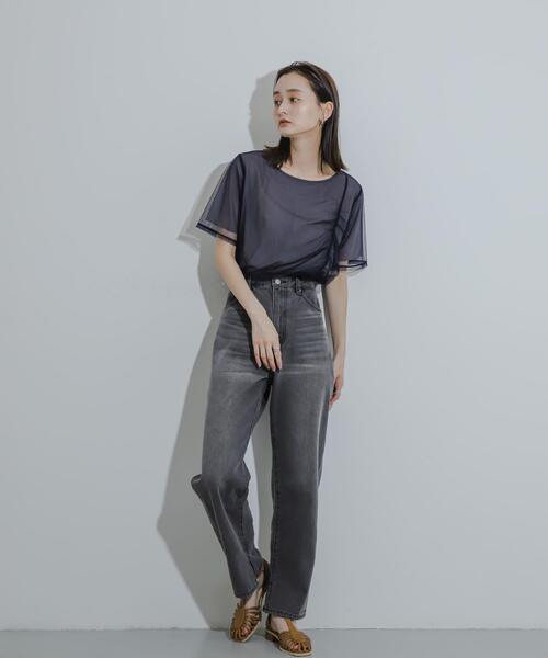 SENSE OF PLACE by URBAN RESEARCH（センスオブプレイスバイアーバンリサーチ）の「ハイウエストストレートデニム（その他パンツ・レディース・ワンウォッシュ/グレー/ライトインディゴブルー・SMALL/MEDIUM/LARGE）」の11枚目の写真