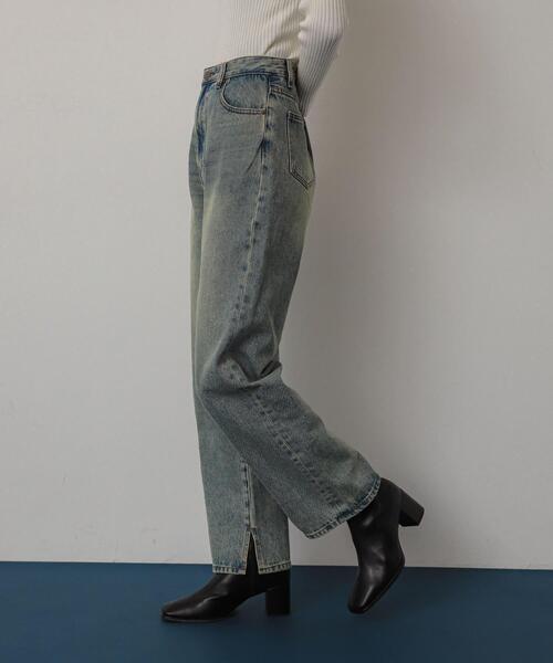 送料込⭐︎匿名配送】yori Audrey 34ハイウエスト ストレートデニム