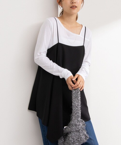 NOLLEY’S（ノーリーズ）の「ハイツイストコットンアシメ2WAYプルオーバーカットソー（Tシャツ/カットソー・レディース・グリーン系その他3/ホワイト/ホワイト系その他4/ブラック・FREE）」の2枚目の写真