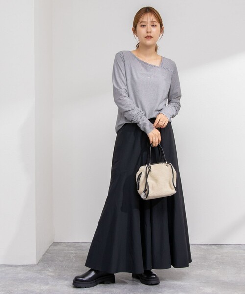 NOLLEY’S（ノーリーズ）の「ハイツイストコットンアシメ2WAYプルオーバーカットソー（Tシャツ/カットソー・レディース・グリーン系その他3/ホワイト/ホワイト系その他4/ブラック・FREE）」の5枚目の写真