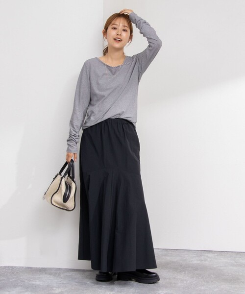 NOLLEY’S（ノーリーズ）の「ハイツイストコットンアシメ2WAYプルオーバーカットソー（Tシャツ/カットソー・レディース・グリーン系その他3/ホワイト/ホワイト系その他4/ブラック・FREE）」の6枚目の写真