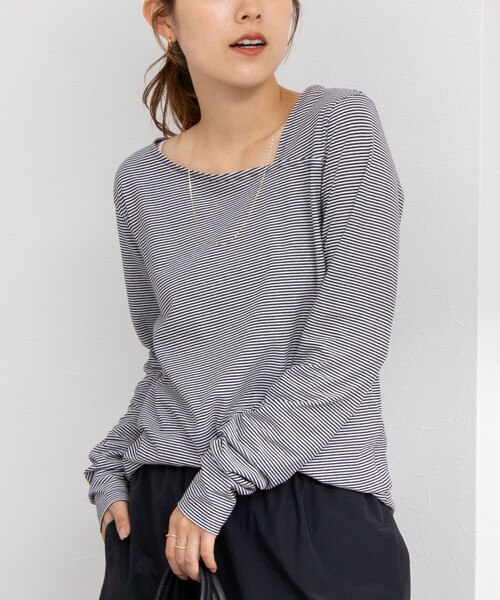 NOLLEY’S（ノーリーズ）の「ハイツイストコットンアシメ2WAYプルオーバーカットソー（Tシャツ/カットソー・レディース・グリーン系その他3/ホワイト/ホワイト系その他4/ブラック・FREE）」の8枚目の写真