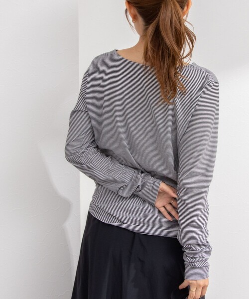 NOLLEY’S（ノーリーズ）の「ハイツイストコットンアシメ2WAYプルオーバーカットソー（Tシャツ/カットソー・レディース・グリーン系その他3/ホワイト/ホワイト系その他4/ブラック・FREE）」の9枚目の写真