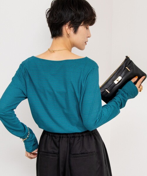 NOLLEY’S（ノーリーズ）の「ハイツイストコットンアシメ2WAYプルオーバーカットソー（Tシャツ/カットソー・レディース・グリーン系その他3/ホワイト/ホワイト系その他4/ブラック・FREE）」の13枚目の写真