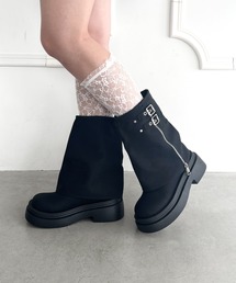 ダブルベルトPUゲートルブーツ