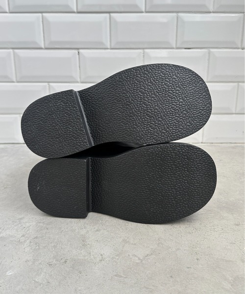 Loueme（ルエム）の「ダブルベルトPUゲートルブーツ（ブーツ・レディース・ブラウン/ブラック・23.5cm/24.5cm）」の10枚目の写真