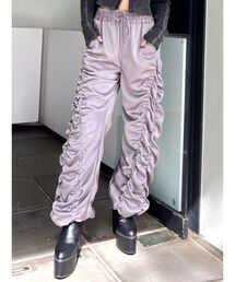 GYDA | サテンギャザーワイドパンツ(その他パンツ)