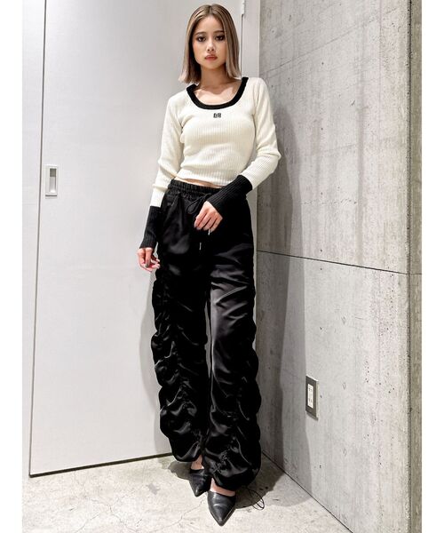 GYDA（ジェイダ）の「サテンギャザーワイドパンツ（その他パンツ・レディース・ブラック/グレー・FREE）」の18枚目の写真