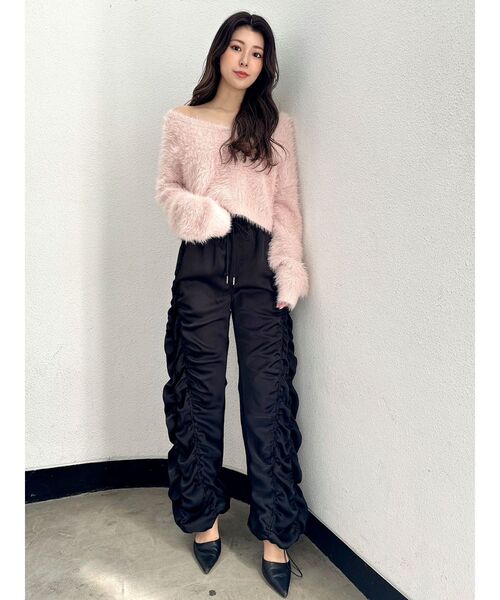 GYDA（ジェイダ）の「サテンギャザーワイドパンツ（その他パンツ・レディース・ブラック/グレー・FREE）」の19枚目の写真