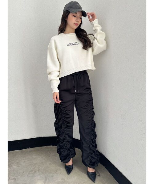 GYDA（ジェイダ）の「サテンギャザーワイドパンツ（その他パンツ・レディース・ブラック/グレー・FREE）」の21枚目の写真