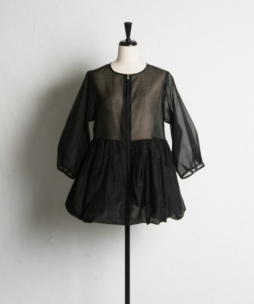 &. NOSTALGIA(アンドドットノスタルジア)の「バルーンペプラムシアーブルゾン(ブルゾン・レディース・ベージュ/ブラック・M)」の17枚目の写真