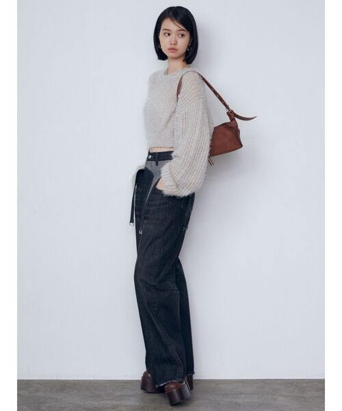 EMODA(エモダ)の「シアーシャギーニット(ニット/セーター・レディース・ネイビー/グレー/ブラック・FREE)」の10枚目の写真