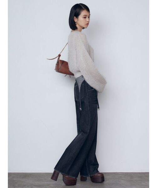 EMODA(エモダ)の「シアーシャギーニット(ニット/セーター・レディース・ネイビー/グレー/ブラック・FREE)」の12枚目の写真