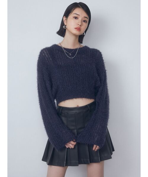 EMODA(エモダ)の「シアーシャギーニット(ニット/セーター・レディース・ネイビー/グレー/ブラック・FREE)」の15枚目の写真