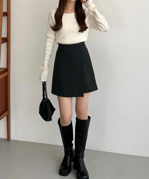 callautia（カラウティア）の「ラップスカート風ショートパンツ（その他パンツ・レディース・アイボリー/ブラック/グレー・SMALL/MEDIUM/LARGE）」の14枚目の写真