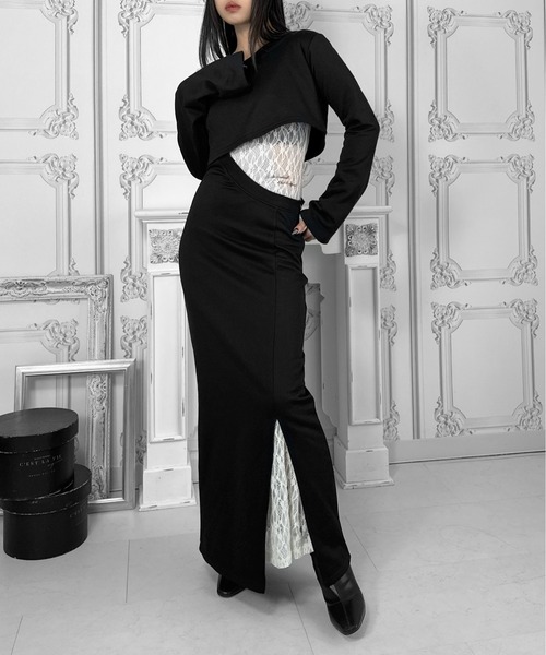 セール】【LVEU.】変形ドッキングスウェットワンピース / ワンピース