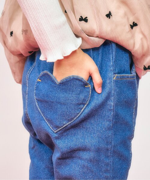 セール】裾パールスリットきゅんパンツ（フレア）（デニムパンツ  