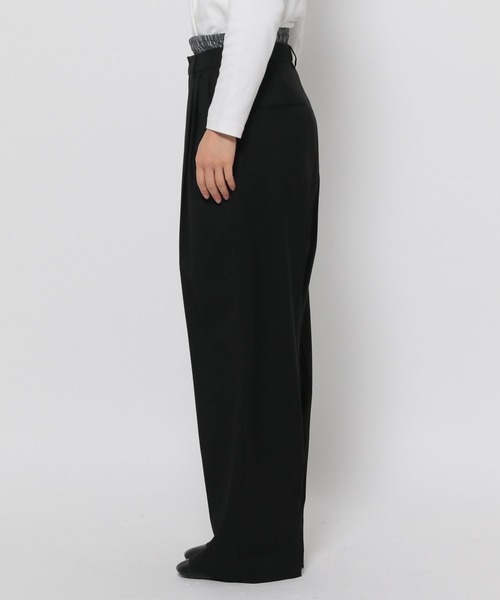 【とー様】m97880247036 LOWRYS FARM スラックス パンツ TRダブルウエストワイドパンツ