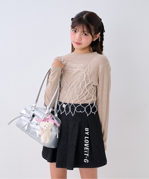 by LOVEiT(バイラビット)の「微起毛ロングTシャツ(Tシャツ/カットソー・キッズ・モカ/オフホワイト/グレー/ブラック・120cm/130cm/140cm/150cm/160cm)」の5枚目の写真