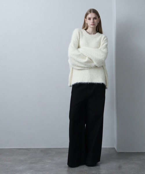 shinブラックレーベル 切替 ニット ホースロゴ ノバチェック　ベージュ BLACK LABEL CRESTBRIDGE（ブラックレーベル・クレストブリッジ