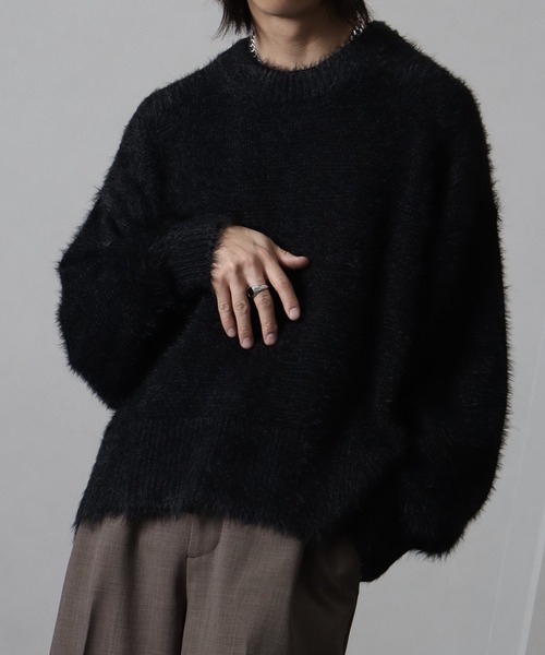 R353/美品 23AW ENFOLD タックショートニット 38 M グレー ショートネップニットトップ / GRACE CONTINENTAL | GRACE