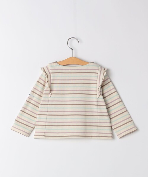 SHIPS（シップス）の「SHIPS KIDS:80～90cm / オーガニック コットン フリル プルオーバー（Tシャツ/カットソー・キッズ・ピンク/ネイビー・80/90）」の3枚目の写真