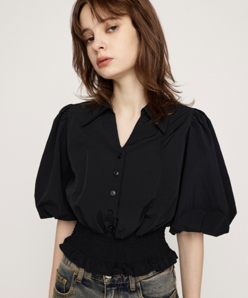 Heve Ballon Sleeve BL ヘイブ バルーンスリーブブラウス✨ SLY（スライ）の「BALOON SLEEVE BL バルーン スリーブ ブラウス 半袖