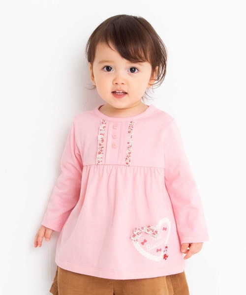 【セール】花柄フリル 長袖Tシャツ(Tシャツ/カットソー)|HOT BISCUITS(ホットビスケッツ)