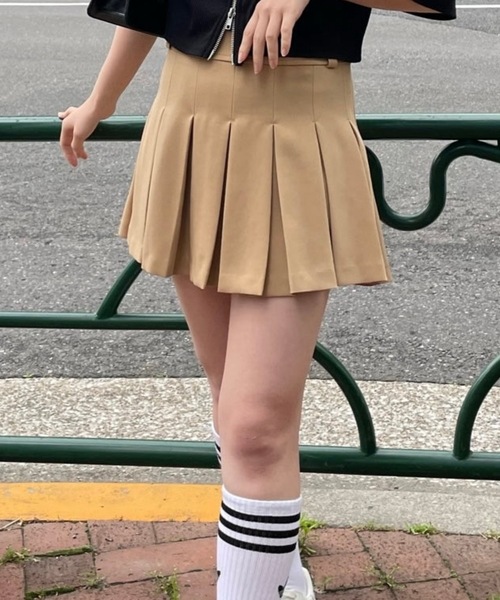 PURE BRIGHT（ピュアブライト）の「【RiLiコラボ】ボックスプリーツスカート（スカート・レディース・グレー/ベージュ・S/M）」の2枚目の写真