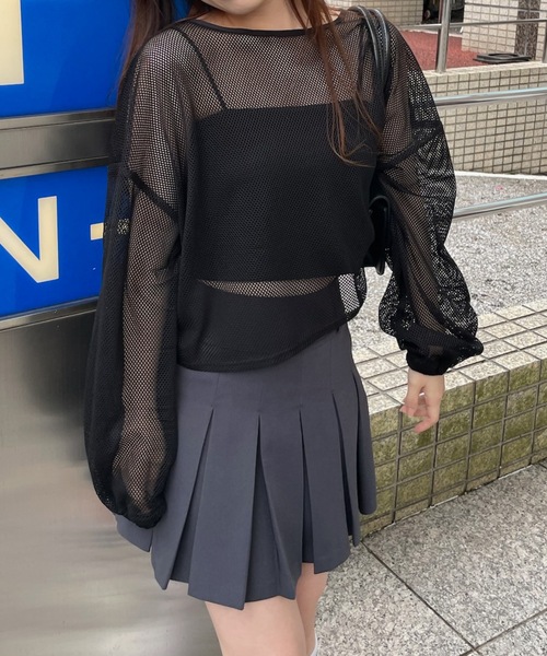 PURE BRIGHT（ピュアブライト）の「【RiLiコラボ】ボックスプリーツスカート（スカート・レディース・グレー/ベージュ・S/M）」の3枚目の写真