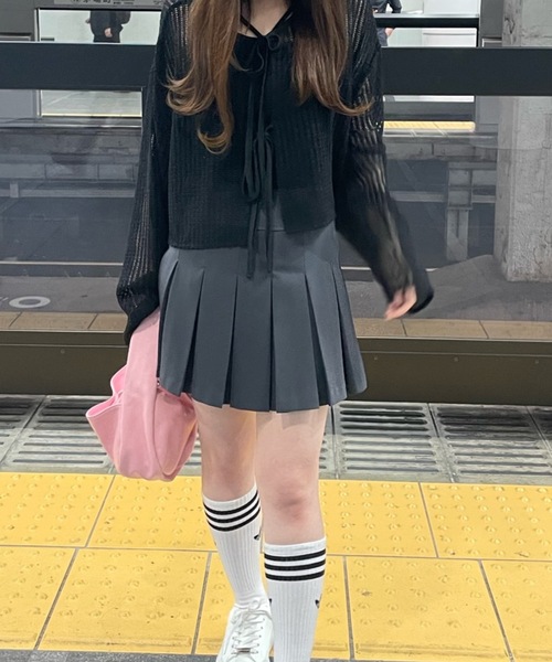 PURE BRIGHT（ピュアブライト）の「【RiLiコラボ】ボックスプリーツスカート（スカート・レディース・グレー/ベージュ・S/M）」の6枚目の写真