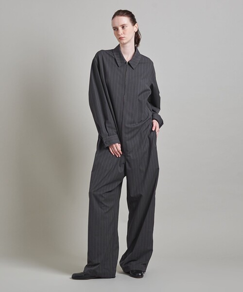 LOEFF ヘリンボーン ストライプ オールインワン LOEFF（ロエフ）の「＜LOEFF＞ヘリンボーン ストライプ オールインワン