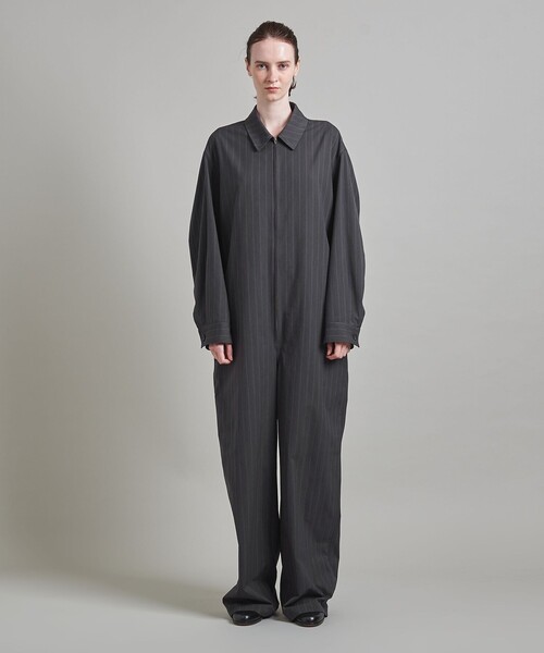 LOEFF ヘリンボーン ストライプ オールインワン LOEFF（ロエフ）の「＜LOEFF＞ヘリンボーン ストライプ オールインワン