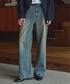 LURAKU（ルラク）の「【LURAKU】Semi-flared washed denim - セミフレアウォッシュデニム（デニムパンツ・LARGE）」