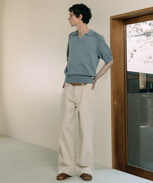 LURAKU（ルラク）の「【LURAKU】Semi-flared washed denim - セミフレアウォッシュデニム（デニムパンツ・メンズ・ブルー/ブラック/ブルー系その他/ネイビー/オフホワイト・LARGE/MEDIUM/SMALL/X-SMALL）」の8枚目の写真