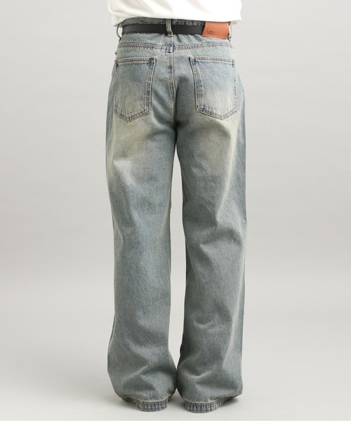 LURAKU】Semi-flared washed denim - セミフレアウォッシュデニム