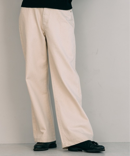 【LURAKU】 セミフレアウォッシュデニム ストレージデニム LURAKU】Semi-flared washed denim - セミフレア