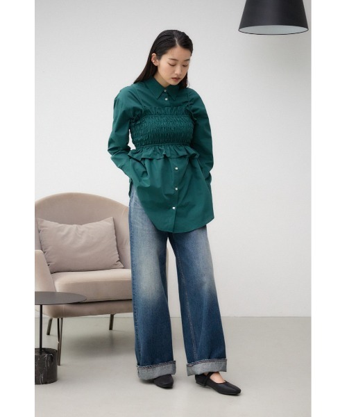 AZUL by moussy（アズールバイマウジー）の「スクエアトゥストラップフラットパンプス（パンプス・レディース・ブラック系その他/シルバー/ブラック・MEDIUM/LARGE/SMALL）」の5枚目の写真