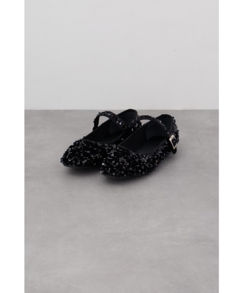 AZUL by moussy（アズールバイマウジー）の「スクエアトゥストラップフラットパンプス（パンプス・レディース・ブラック系その他/シルバー/ブラック・MEDIUM/LARGE/SMALL）」の14枚目の写真